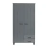 Woood Dennis Kledingkast + Laden Steel Grey 2-Deurs