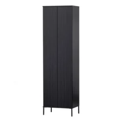 Woood Hoge Kast - New Gravure - Grenen Zwart