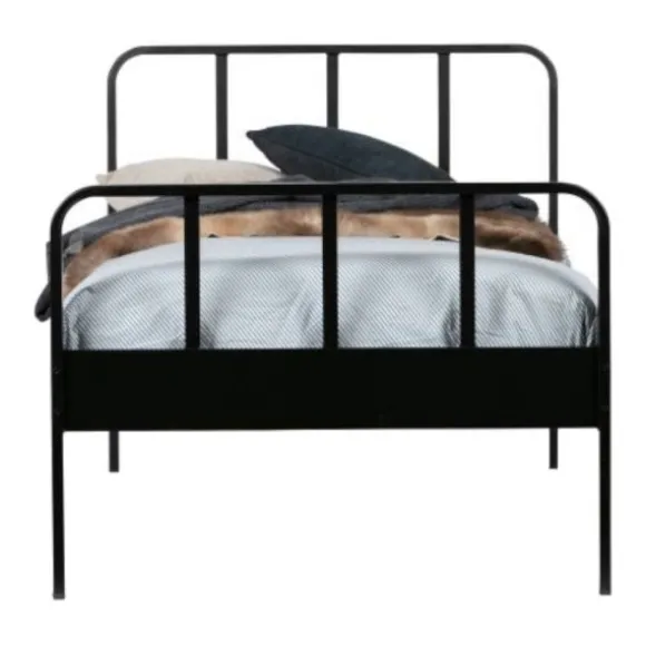 Woood Mees Bed Metaal Zwart 90 x 200 Cm