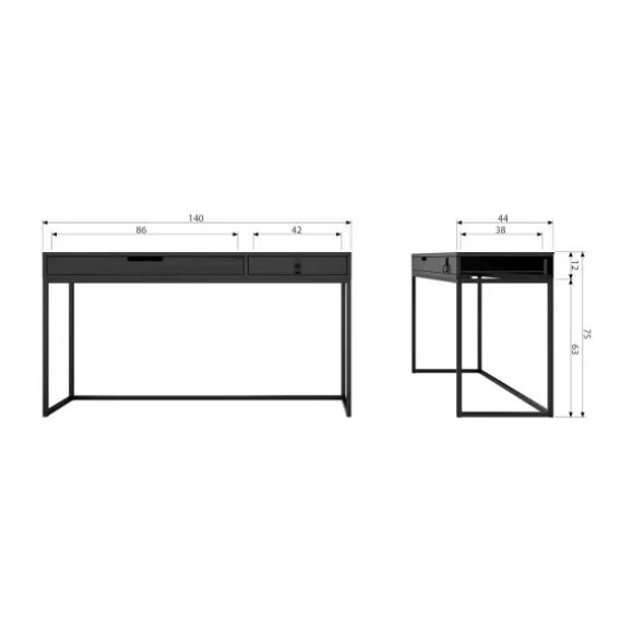 Woood Silas Bureau – Essen – Zwart